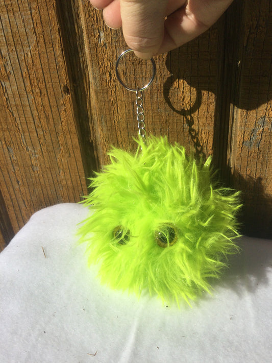 Fuzzy Green Keychains